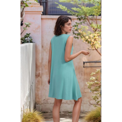 Loose Tank Dress Bean Green XL 1