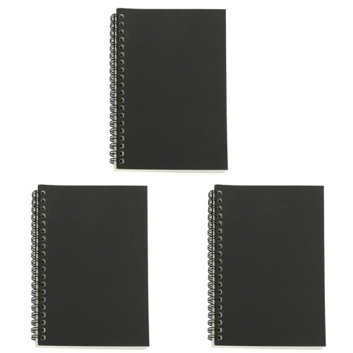 3X Retro  Coil Sketch Sketchbooks Blank Notebook  Notebook Cancelleria per La Scuola (Bianca e Nero)