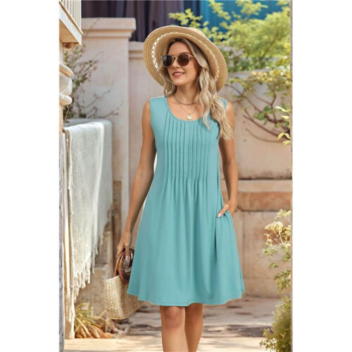 Loose Tank Dress Bean Green XL 2