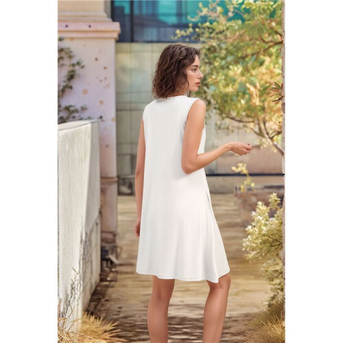 Loose Tank Dress White L 2