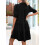 Women'S Pleated Mid Sleeve Dress Black S 2