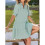 Women'S Pleated Mid Sleeve Dress Light Green M 3