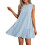 Solid Color Round Neck Sleeveless Vest Dress Light  S 1
