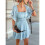 Solid Color Ruffled Short-Sleeved Dress for Women  M 6