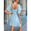 Solid Color Ruffled Short-Sleeved Dress for Women  M 7