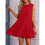 Solid Color Round Neck Sleeveless Vest Dress Red M 2