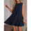 Solid Color Round Neck Sleeveless Vest Dress Navy  L 2