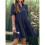 Women'S Pleated Mid Sleeve Dress Navy  S 3