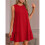 Solid Color Round Neck Sleeveless Vest Dress Red M 3