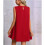Solid Color Round Neck Sleeveless Vest Dress Red M 4