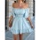 Solid Color Ruffled Short-Sleeved Dress for Women  M 5