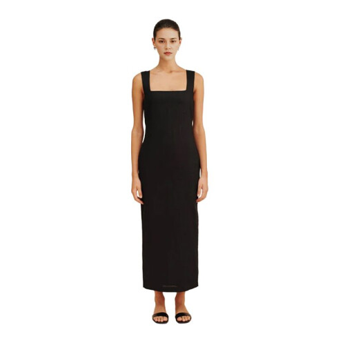 Women'S Basic Tank Bodycon Sleeveless Solid Casual Long Dress Black S