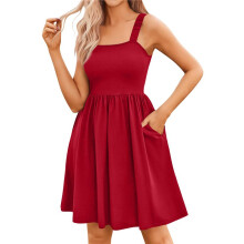 Summer Dresses for Women 2025 Curvy Fahion Floral Sundresses Beach Vacation Clothes Wine Red S