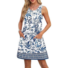 Summer Dresses for Women Casual Sundress with Pocket Beach Cover Swimsuit Color 3 XL