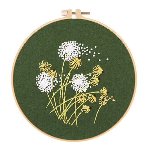 4 Sets Hand Embroidery Kit for Beginners Adults , Embroidery Kit Includes Flower, Hoop, Color Threads, Tools 2