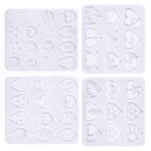 4er-Set Silikon-Anhängerformen-Set, Ohrring-Formen für