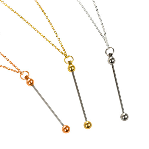 Creative Sturdy Bead Necklace Set Accessory for Trendy-silver 1