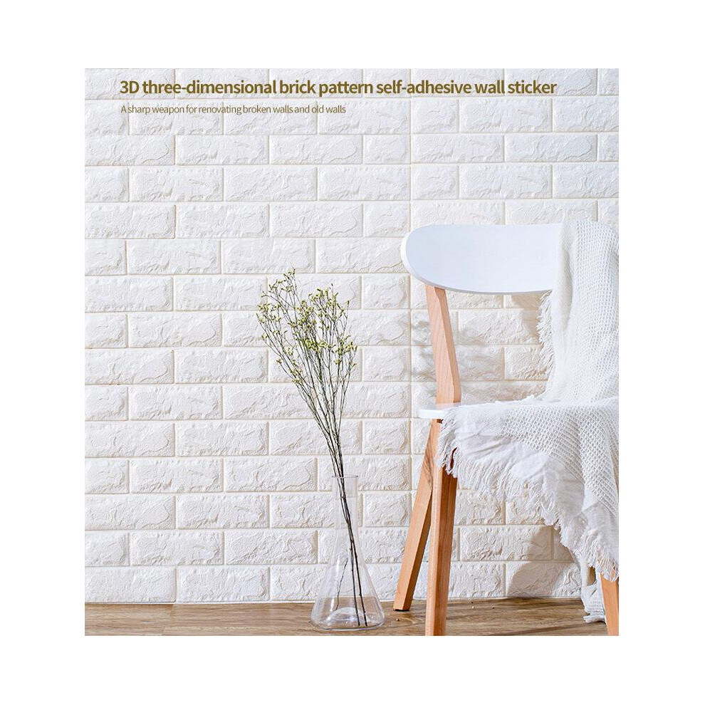 Faux Brick 3D Wall Panels For Living Room Bedroom, Xpe Foam Peel And Stick White 1X Piece 9169997990433