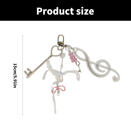 Creatieve strik sleutelhanger muzieknoot hanger hars textuur 2