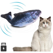 Tyggebittutstyr, elektrisk bevegelig fisk med USB-ladet motor for endeløs moro
