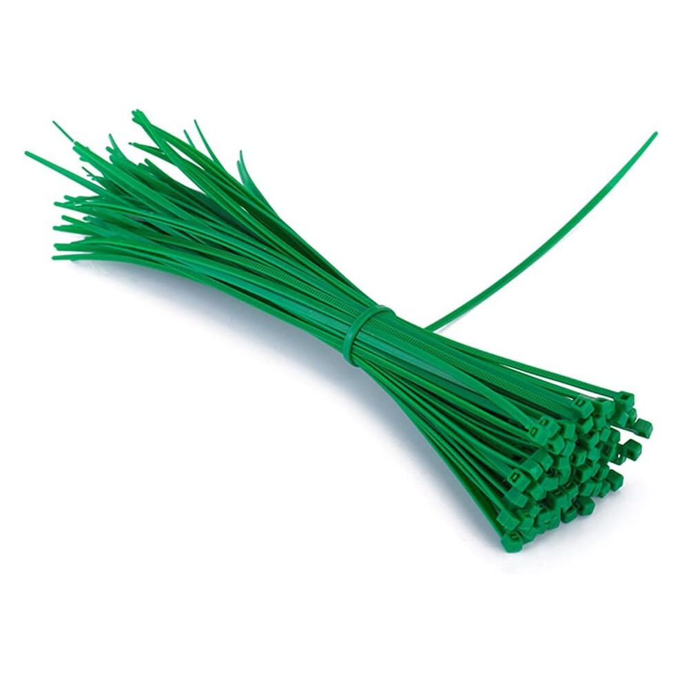 Heavy Duty Fireproof Material Cable Ties, 200Mm X 2.3Mm Self-Locking Green Straps For Weatherproof Applications, Anti-Aging Wear-Resistant Fasteners F 9441426642824
