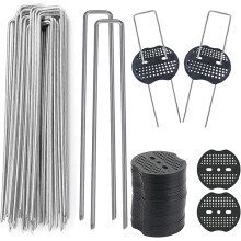 Easy Installation Landscape Staples, Garden Stakes for Weed Barrier, Fabric Plant Cover, with Reusable Galvanized Steel Design