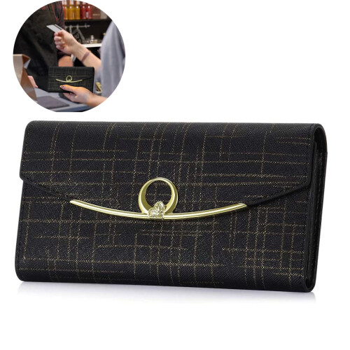 Luxurious Women's Wallet, Genuine Leather with RFID Blocking, Spacious Space for Private Items 1