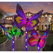Luminárias solares de jardim com design à prova d'água, decoração exclusiva com mudança de cores, luzes solares externas para jardim, pátio,