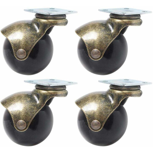 Rodízios Vintage para Móveis, Conjunto de 2 Polegadas para Cadeiras de Escritório e Sofás, em Polipropileno que Não Marca o Piso e Protege Pisos