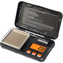Högprecisionssensor, 200g x 0,01g digital våg med bakgrundsbelyst LCD-display för noggrann vägning, plattform i rostfritt stål, bärbar och för