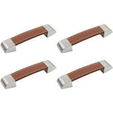 Slitesterkt skinn til kjøkkenskap, rustfrie vintage skaphåndtak med håndlaget skinnfinish, justerbare hullavstandshåndtak til skuff