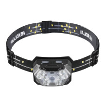 Lampada frontale con angolo del fascio luminoso regolabile per attività notturne, ricaricabile, super luminosa con ricarica USB C per ricariche