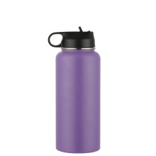 Auslaufsichere Edelstahl-Trinkflasche, hält Getränke 12 Stunden heiß und 24 Stunden kalt, Doppeldeckel für flexibles Trinken, langlebig und
