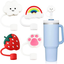 Decorative Straw, Smooth and Comfortable Touch Covers for Drinking Straws, Silicone Straw Covers with Reusable and Eco Friendly Properties, Cute and
