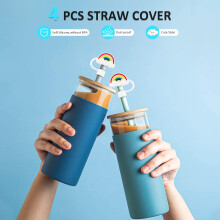 Portable Straw Caps, Easy to Store Covers for Reusable Straws, Silicone Straw Covers with Durable and Leak Proof Construction, Cute and Adorable in