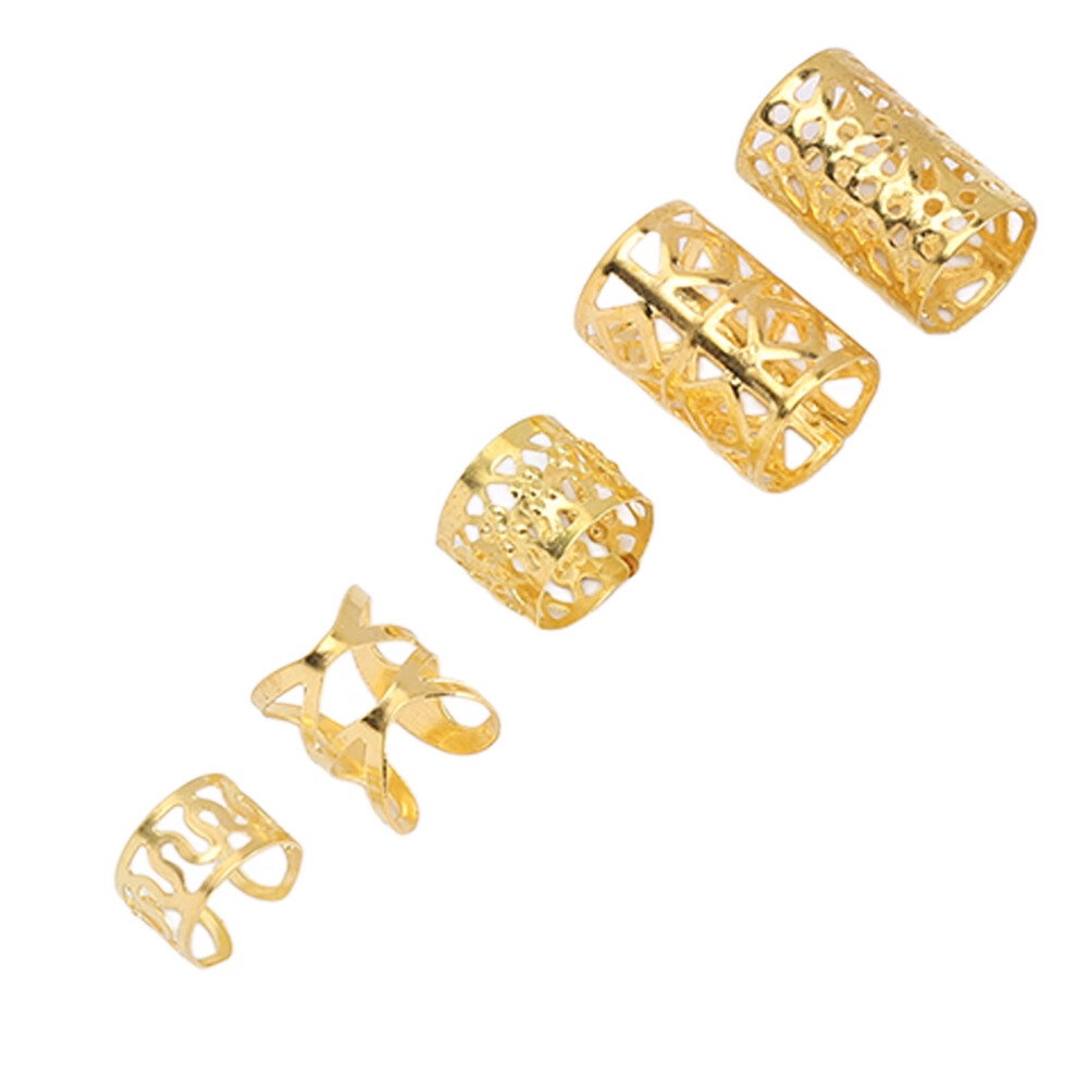 Unisex Gold Viking Style 200Pcs Hair Beads With Norse Runes For Dreadlocks Braids Tone