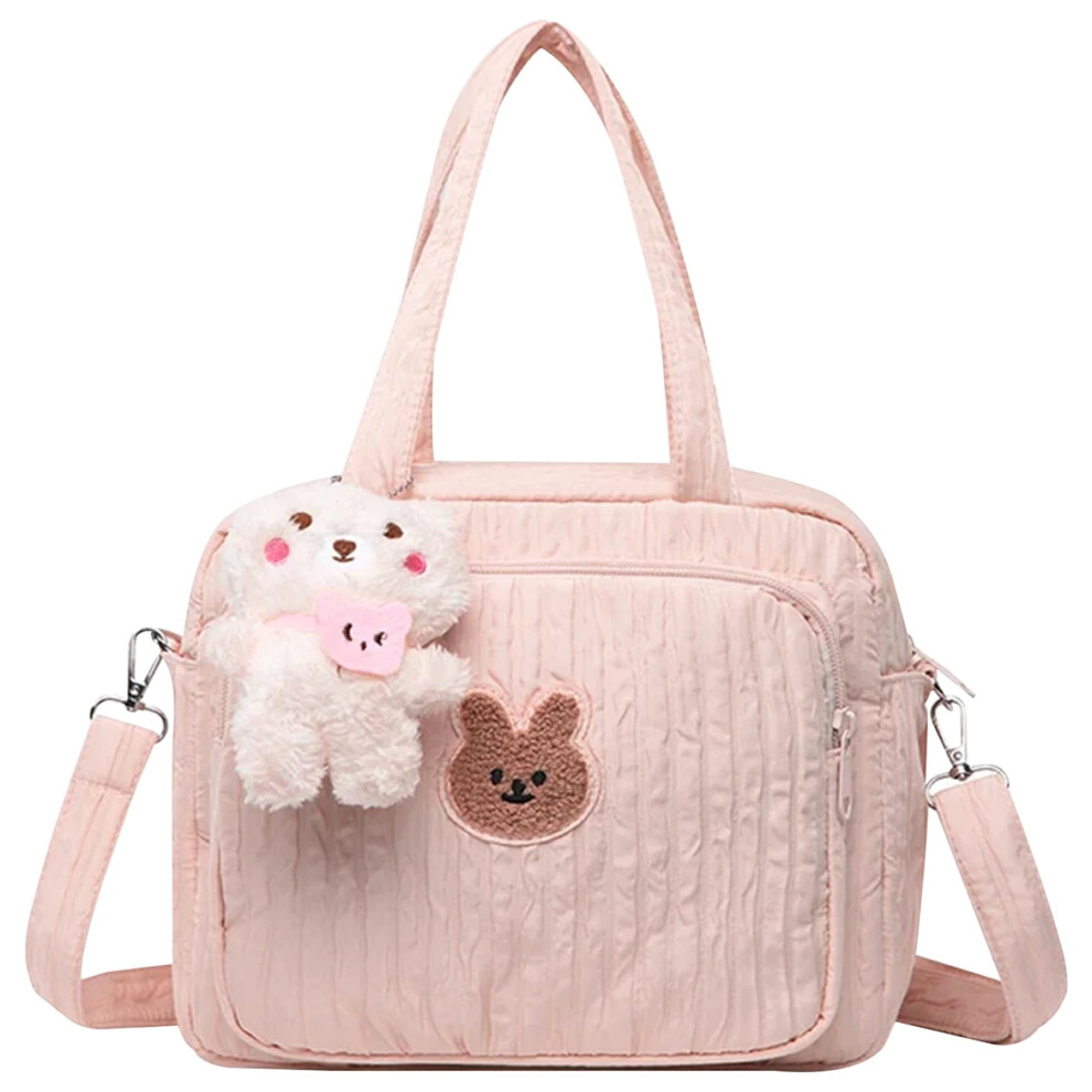 Diaper Bag Tote 9x6x8 Large Capacity Baby Diaper Tote With Doll Zipper Adjustable Strap And Handle Crossbody Nappy Bag