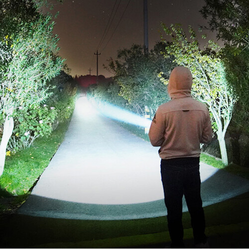 Υπερφωτεινός τακτικός φακός, 10000 Lumens, Επαναφορτιζόμενος μέσω Type-C, Αλουμίνιο 2
