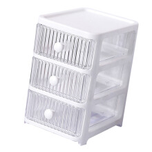 Mehrschichtige transparente Kunststoff-Desktop-Aufbewahrungsbox mit Schubladen, 3 Schichten