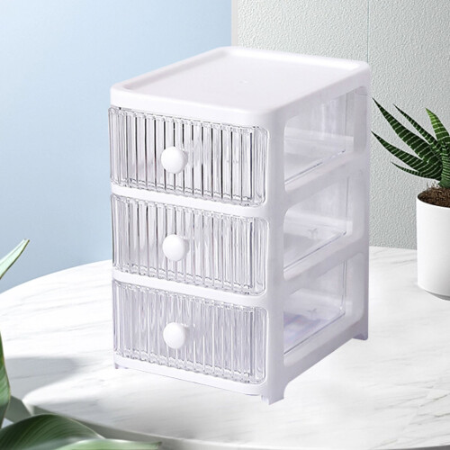 Multi-Layer Transparent Desktop Storage Box, 3 Layers, Plastic Organizer 2