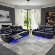 Balian Electric recliner 3 and 2 Seater Sofa Black
