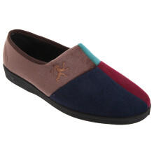 (7 UK, Multicoloured) Comfylux Mens Harlequin Multi Velour Slippers