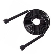 schwarzes verstellbares Springseil mit rutschfesten Griffen – sanftes & schnelles Drehen