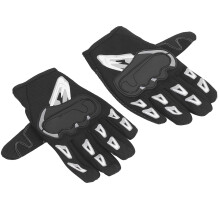 Black Grey Full Finger Motorcycle Riding Gloves, Touch Screen, Anti Slip
