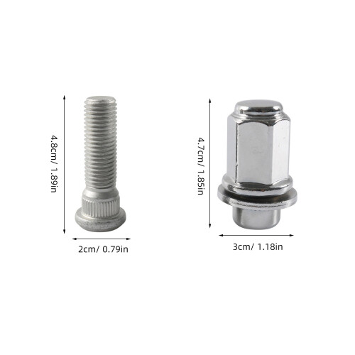 2Ensembles Kit Écrous Roue Acier Argent 1