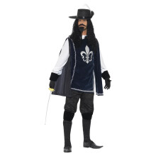 (M, Navy/White) Smiffys Mens Musketeer Costume Set