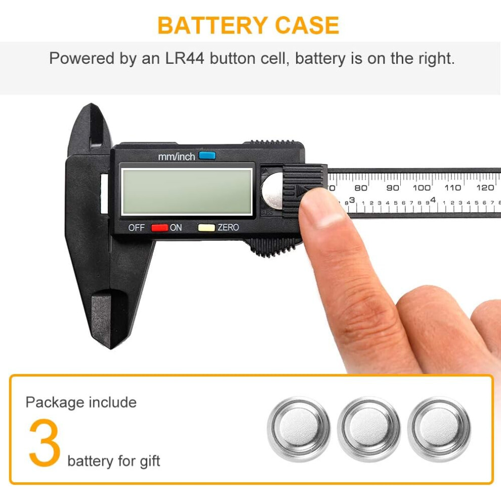 High-Precision Digital Caliper, Electronic Measuring Tool, Inch And Millimeter Conversion, Safety Design, Large Lcd Screen For Easy Reading 9169997991089