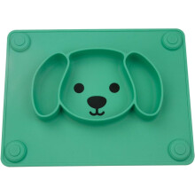 Non Slip Silicone Placemat For Kids, Strong Suction And Easy To Clean Feeding Plate, Dishwasher Safe With Cute Design And Protruding Edge, Food Grade