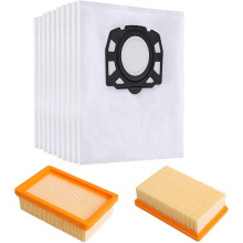 Convenient Cleaning and Efficient Dust Disposal for Kärcher Vacuums, Vacuum Cleaner Dust Bags and HEPA Filters with High-Quality Material, 5-Layer