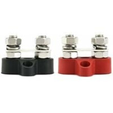 Bloc de jonction de batterie avec bornes doubles pour camion, camping-car et autocar, en plastique ignifugé, facile à installer, bornes en acier
